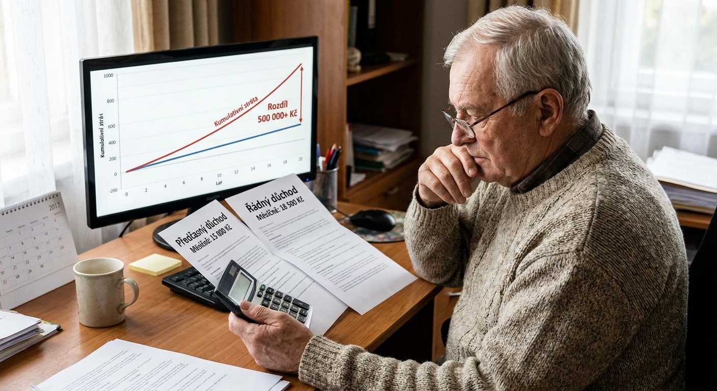 Důchod v 60 letech se vyplatí jen někomu. Podívejte se, o kolik přesně přijdete, pokud odejdete dříve