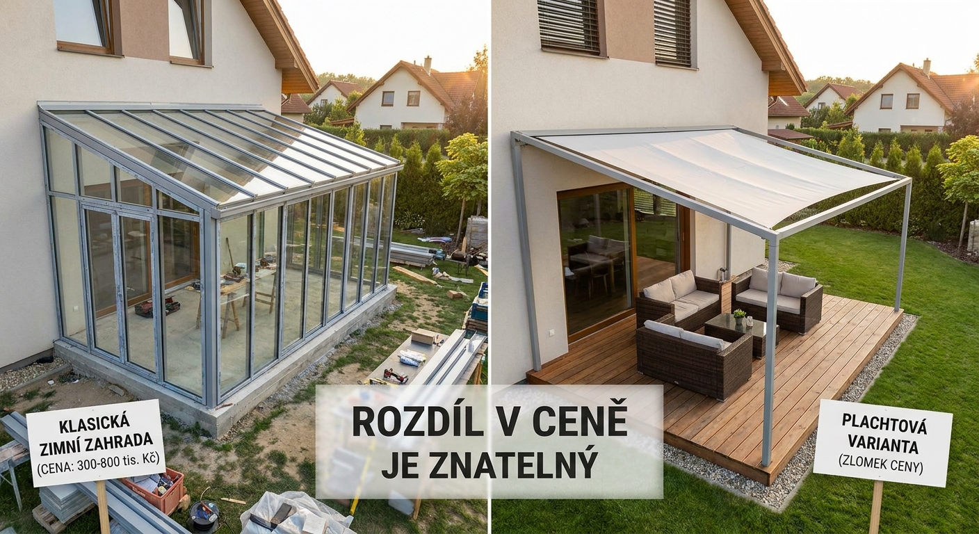 Češi bourají drahé zimní zahrady. Našli řešení z plachtoviny, které vypadá luxusně a stojí desetinu