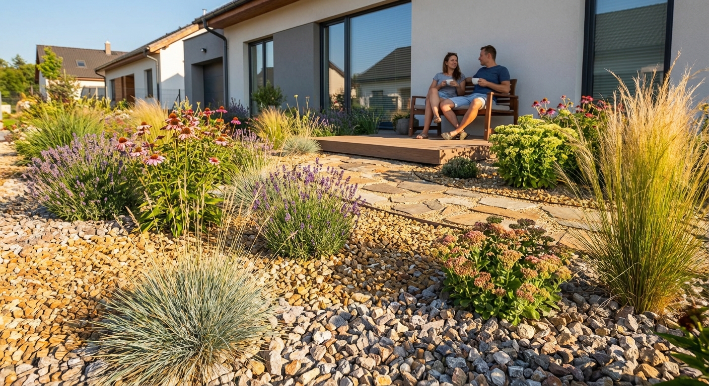 Češi ruší klasické trávníky. Nahrazuje je povrch, který nemusíte sekat a vypadá skvěle i v suchu