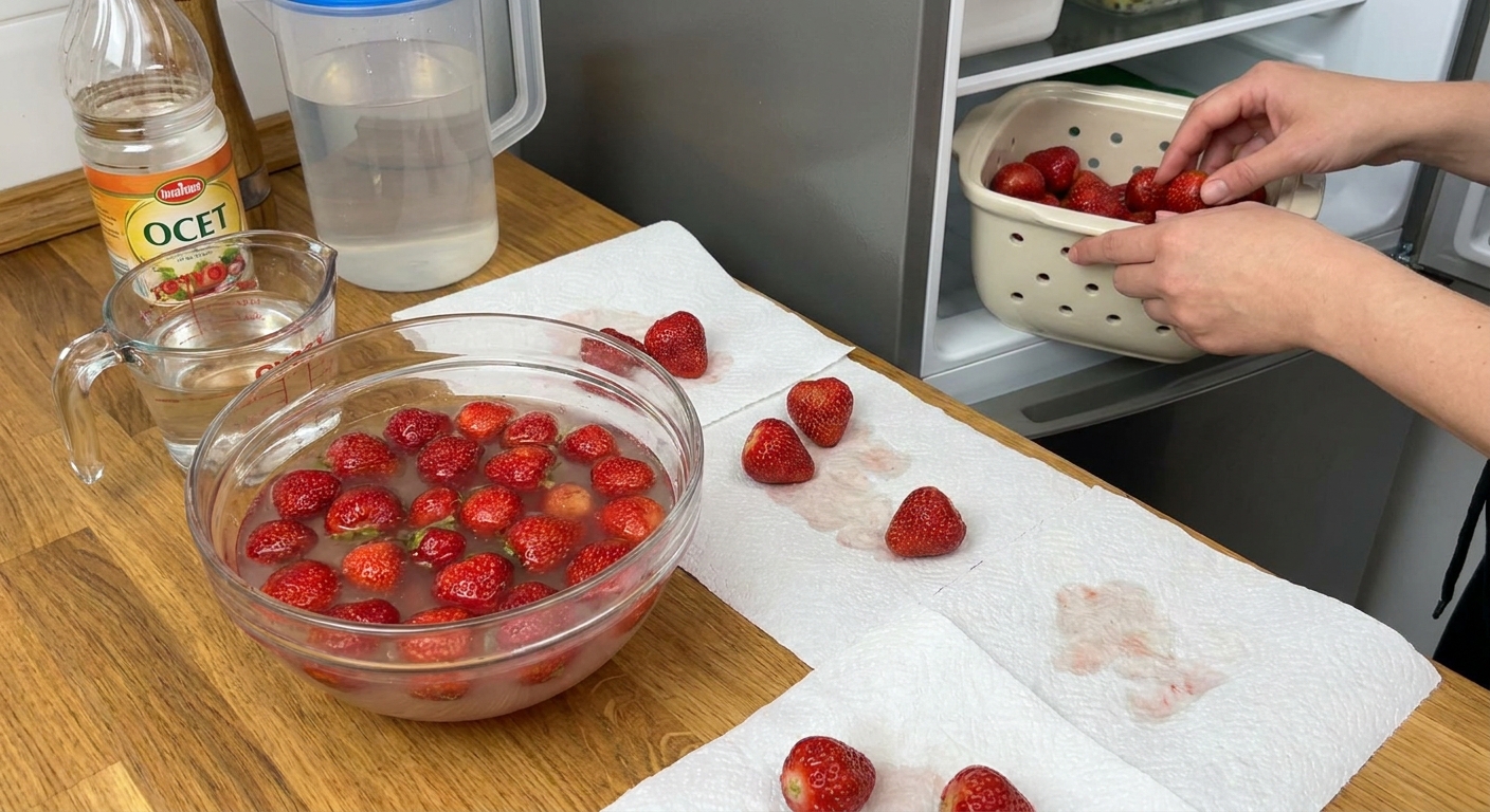 Jak udržet jahody čerstvé až dva týdny. Tento jednoduchý trik s octovou vodou zná jen málokdo