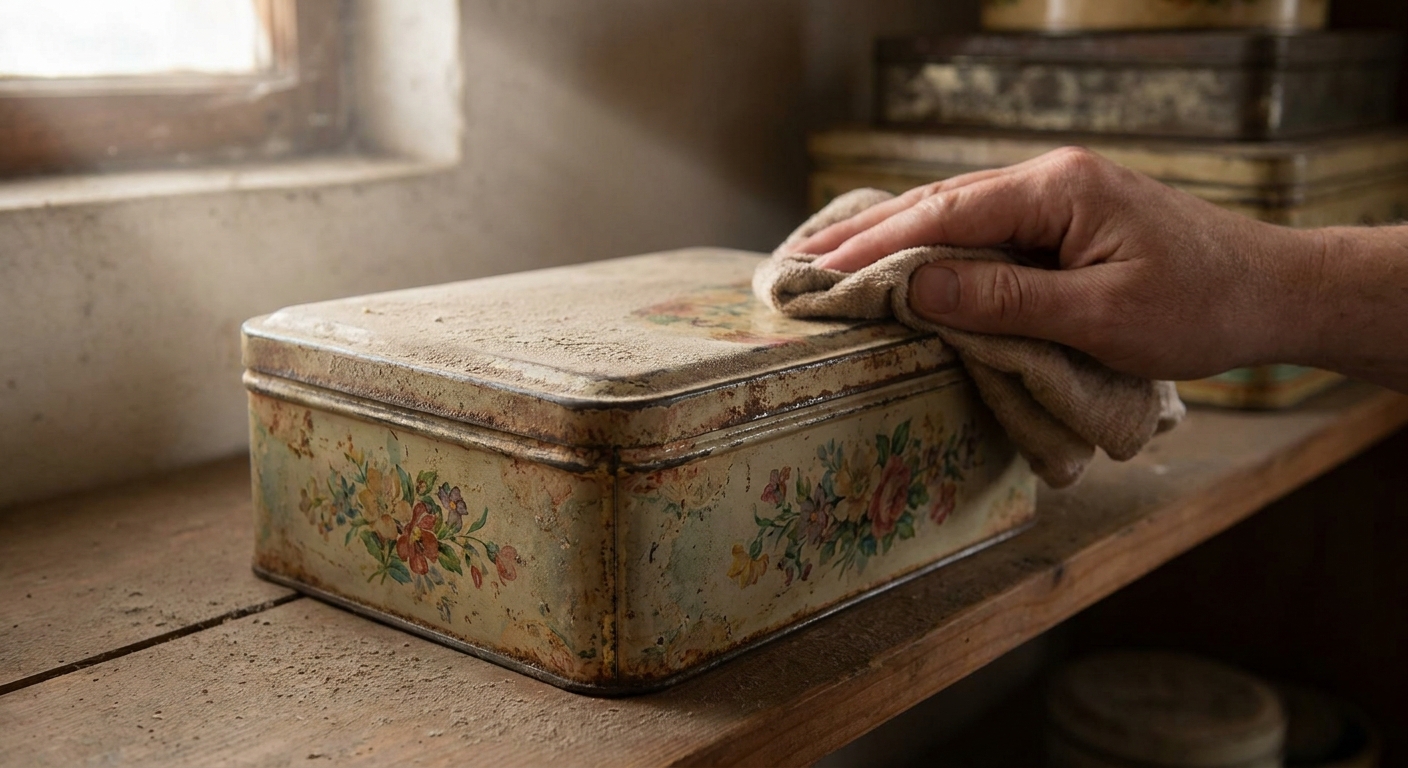 Kdo doma najde tuto starou plechovou krabičku od mýdla, může si gratulovat. Sběratelé za ni platí cenu nové pračky