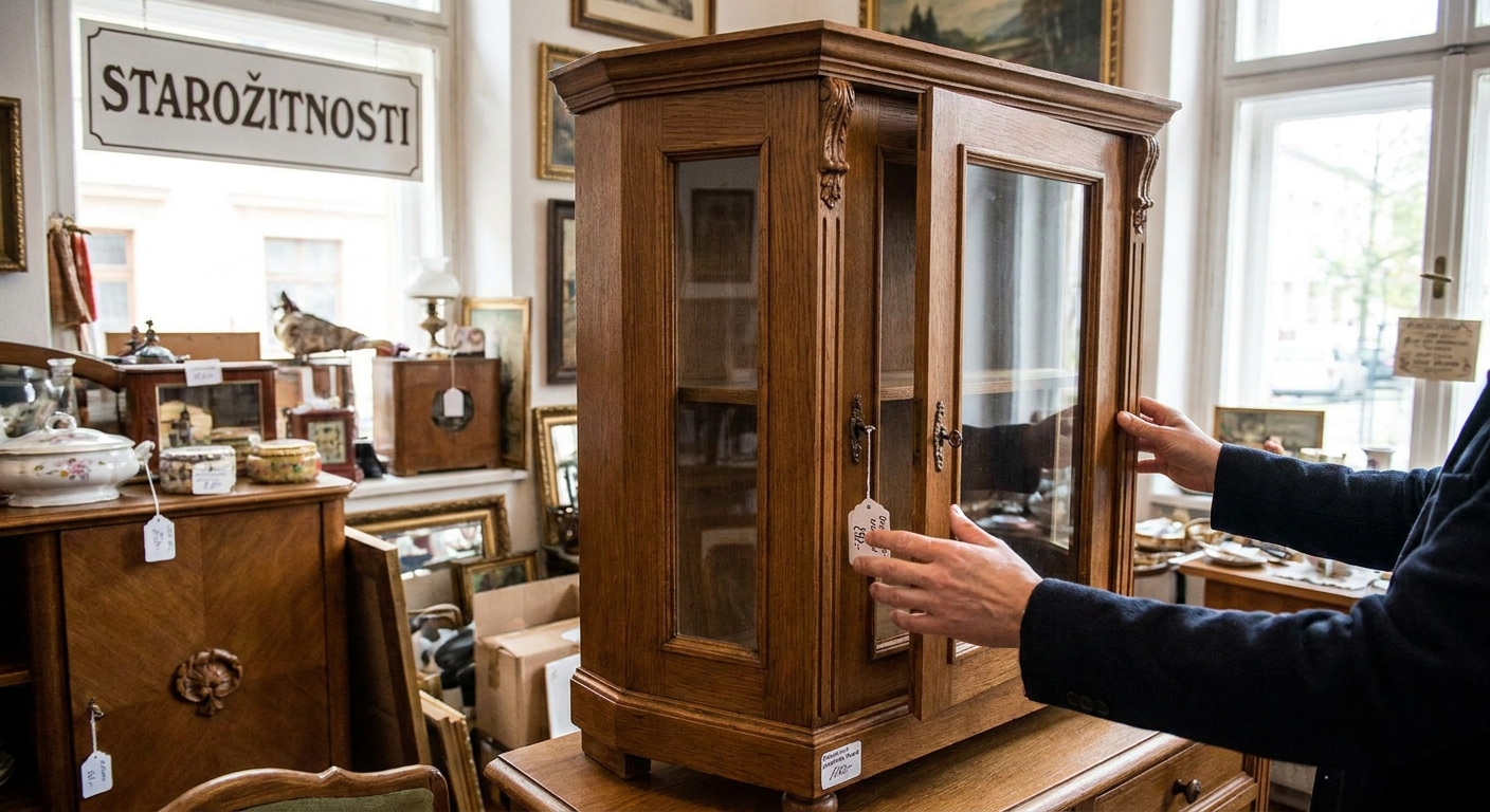 Kdo má v obýváku tuhle starou vitrínu z masivu? Sběratelé nábytku ji teď vyhledávají a dělají z ní divy