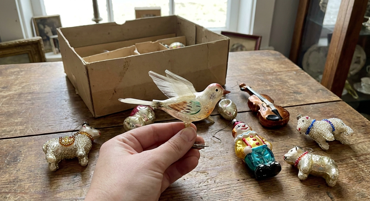 Kdo najde na půdě tyto staré vánoční figurky z foukaného skla, má doma poklad, o kterém netušil