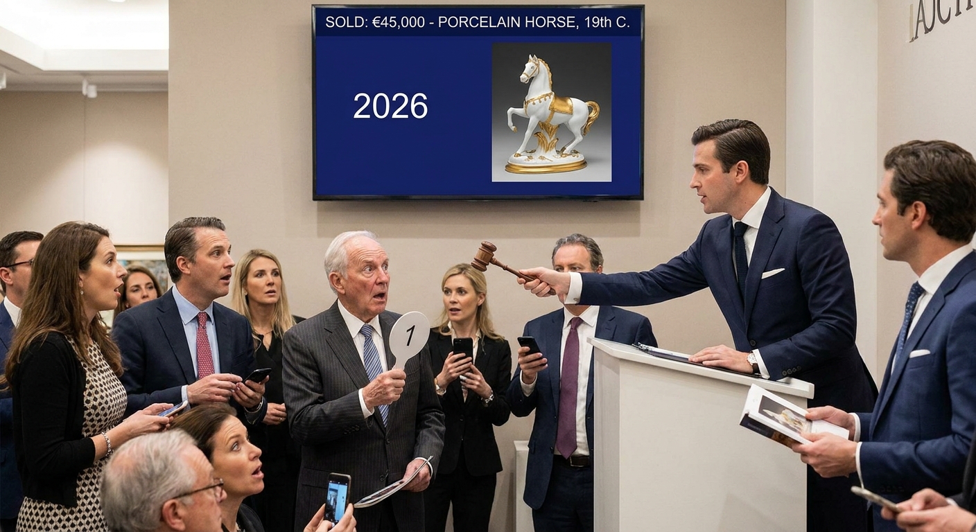 Kdo vlastní tento starý typ porcelánové sošky koně, má vyhráno. Aukce letos trhají rekordy