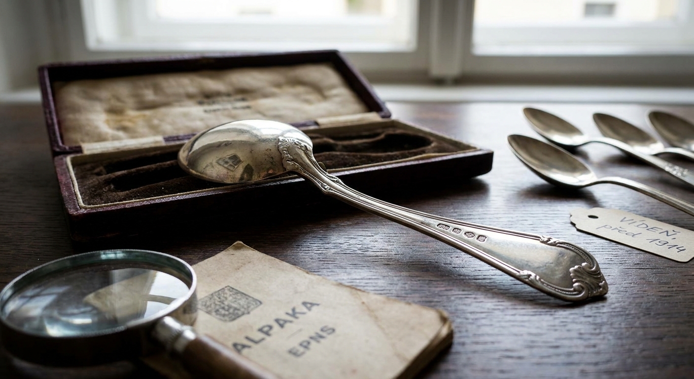 Kdo vlastní tuto starou sadu lžiček po prababičce? Pokud mají tento punc, mají cenu vaší roční výplaty