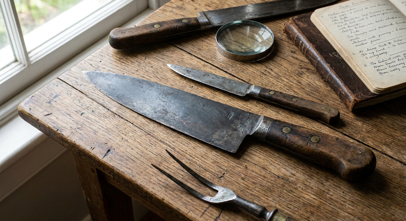 Kdo vlastní tuto starou sadu nožů po prababičce? Pokud mají tento punc, mají cenu vaší nové kuchyně