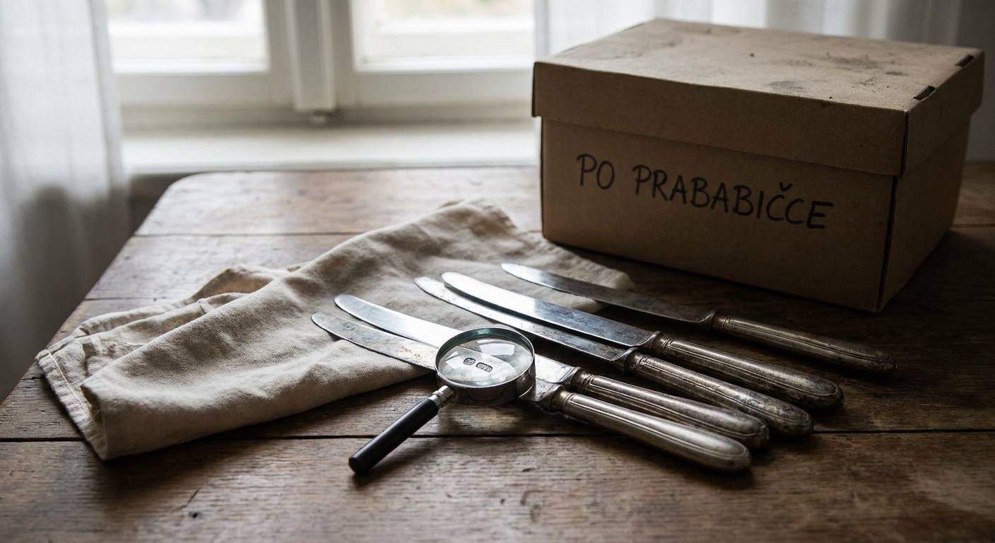 Kdo vlastní tuto starou sadu nožů po prababičce? Pokud mají tento punc, mají cenu vaší nové kuchyně