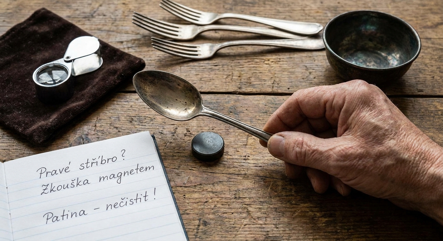 Máte doma tuhle starou sadu příborů po prababičce? Pokud mají tuto značku na zadní straně, jsou ze vzácného kovu