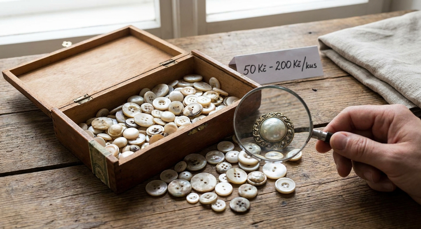 Našla jsem doma starou krabičku s knoflíky. Vetešník mi řekl, že některé z nich jsou z pravé perleti a drahé