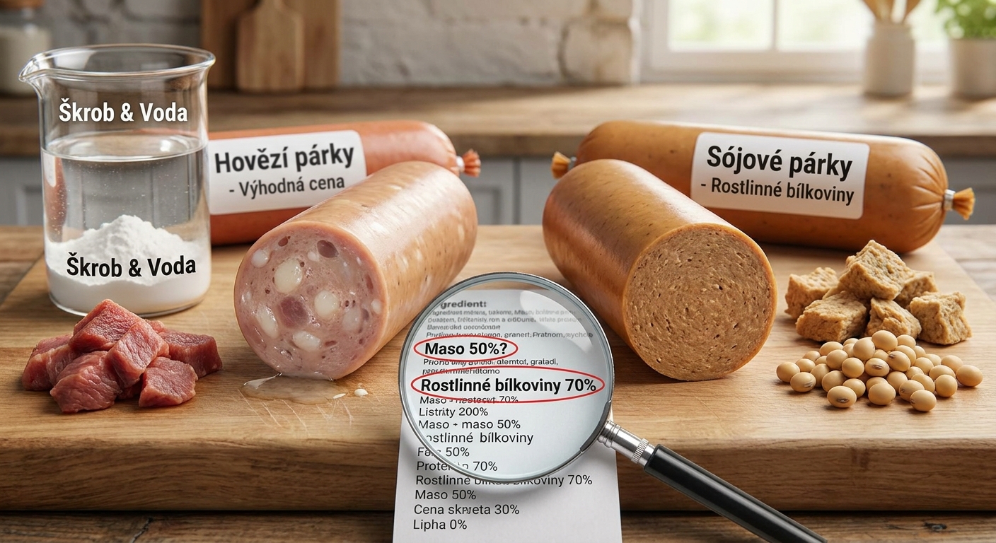 Nejhorší hovězí párky z pultu. Tváří se poctivě, ale masa je v nich méně než v sójovém párku