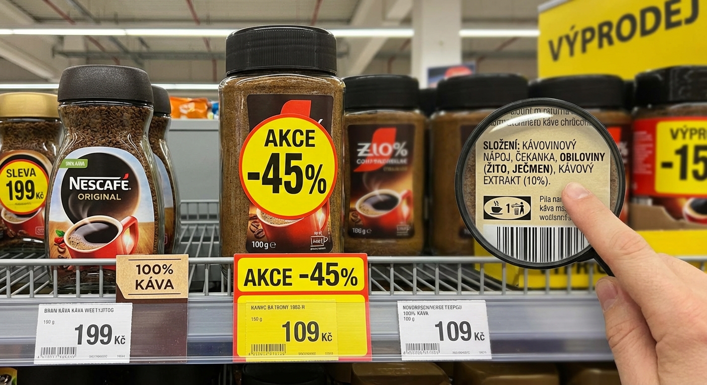 Nejhorší instantní káva v akci. Nenechte se zmást značkou, uvnitř je víc kávoviny než skutečných zrn