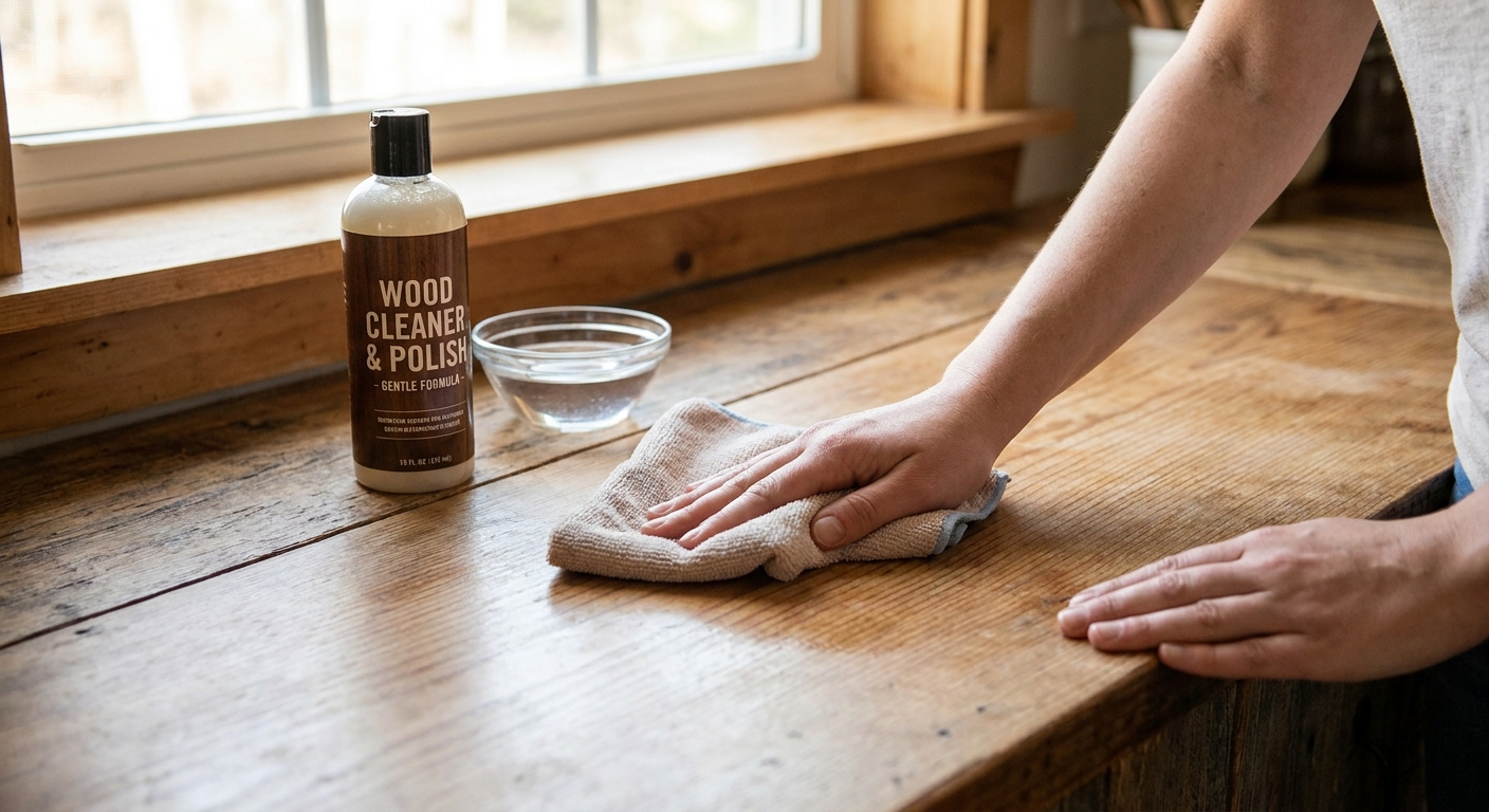 Nejhorší čistič na dřevěné povrchy. Zanechává skvrny, které nejdou ničím odstranit