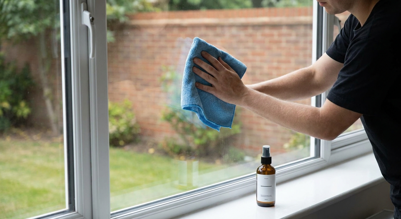 Nejhorší čisticí sprej na okna. Zanechává šmouhy, které uvidíte hned, jakmile na sklo zasvítí slunce