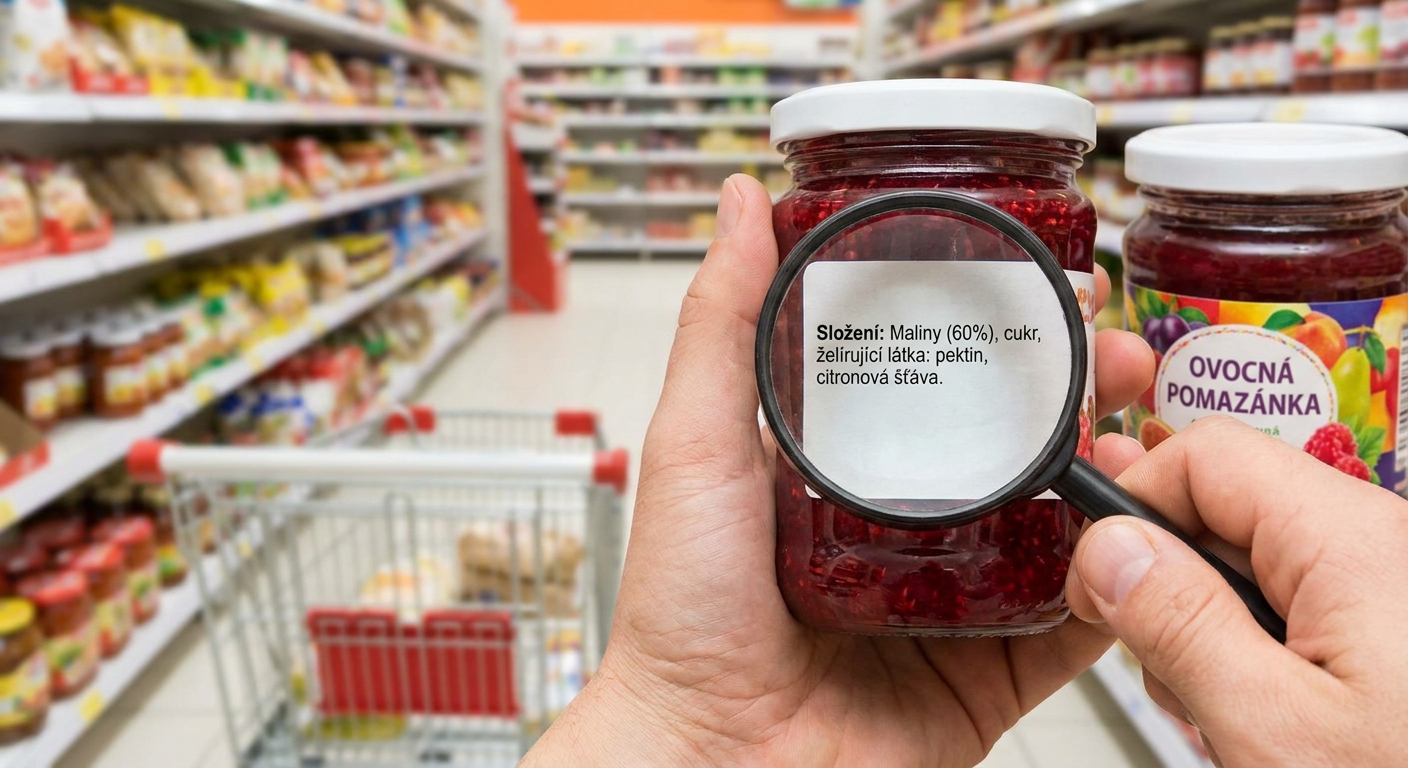 Nejhorší malinový džem v akci. Na první pohled vypadá skvěle, ale ovoce v něm najdete jen v popisku
