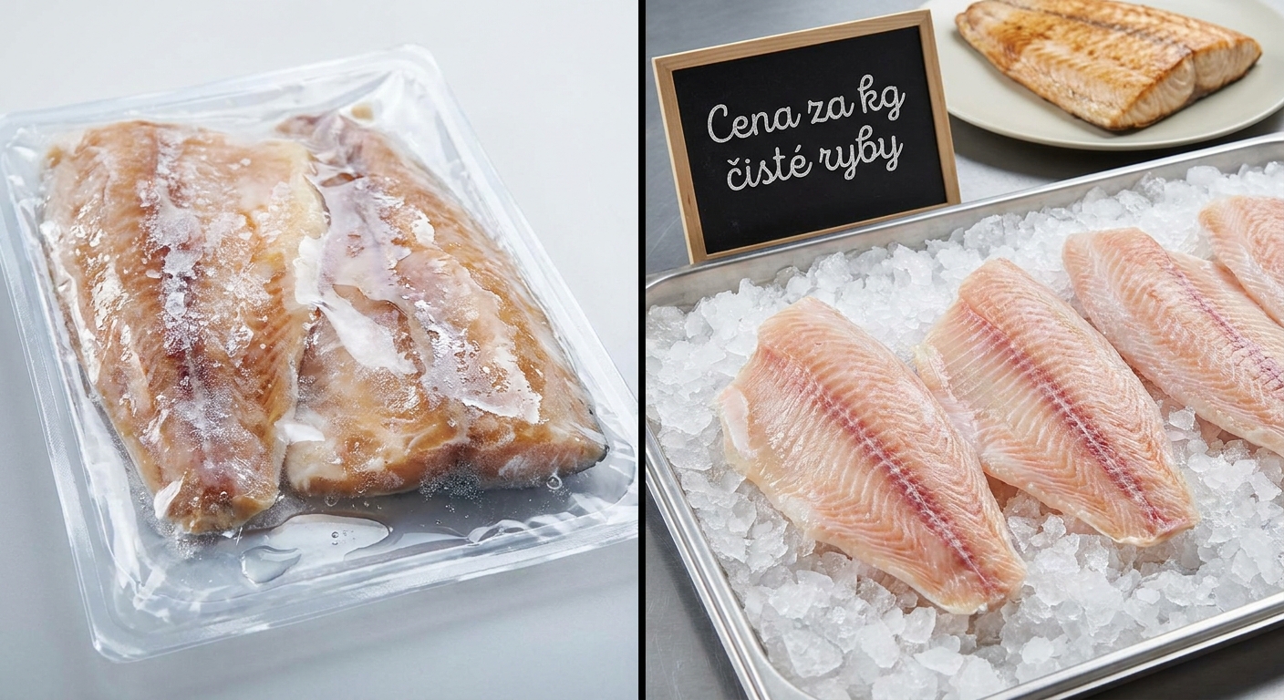 Nejhorší rybí filé z mrazáku. Na talíři vypadá lákavě, ale po upečení z něj zbude jen poloviční porce