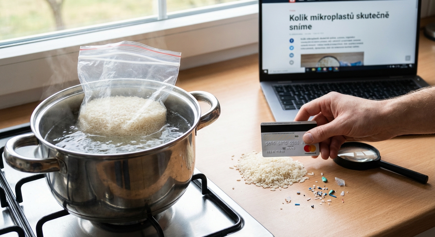 Nejhorší sáčková rýže ze supermarketu. Vypadá prakticky, ale po uvaření jíte směs plnou mikroplastů