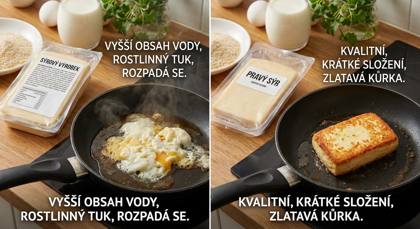 Nejhorší sýr na smažení z obchodu. Na pánvi se rozteče na olej a uvnitř nezůstane nic než pachuť