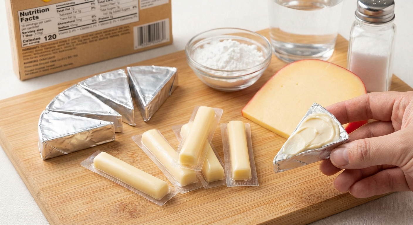 Nejhorší tavený sýr pro děti. Tváří se jako vápníková bomba, ale složením připomíná spíš tmel