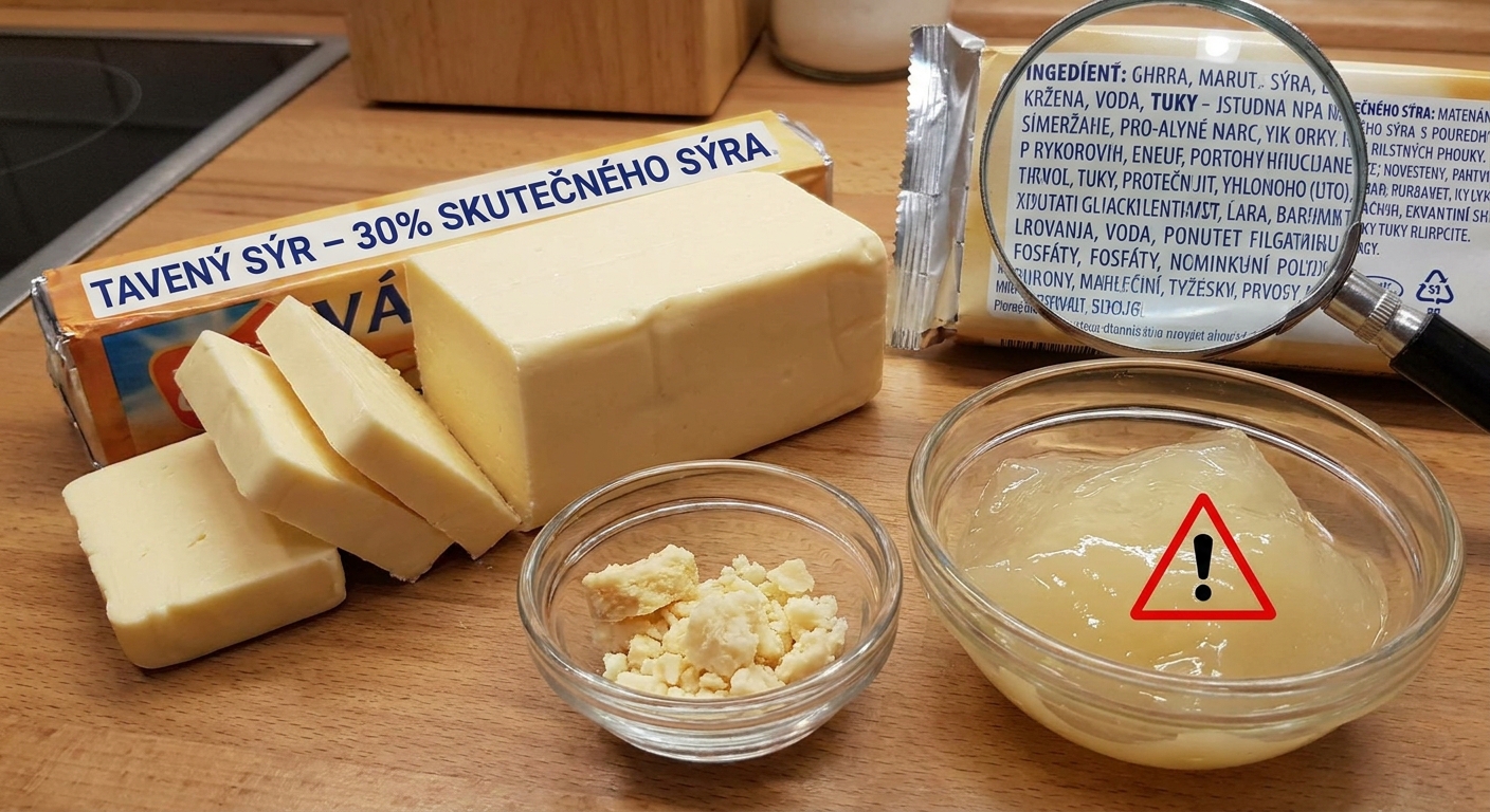 Nejhorší tavený sýr v akci. Na první pohled vypadá skvěle, ale obsahuje víc fosfátů než sýra