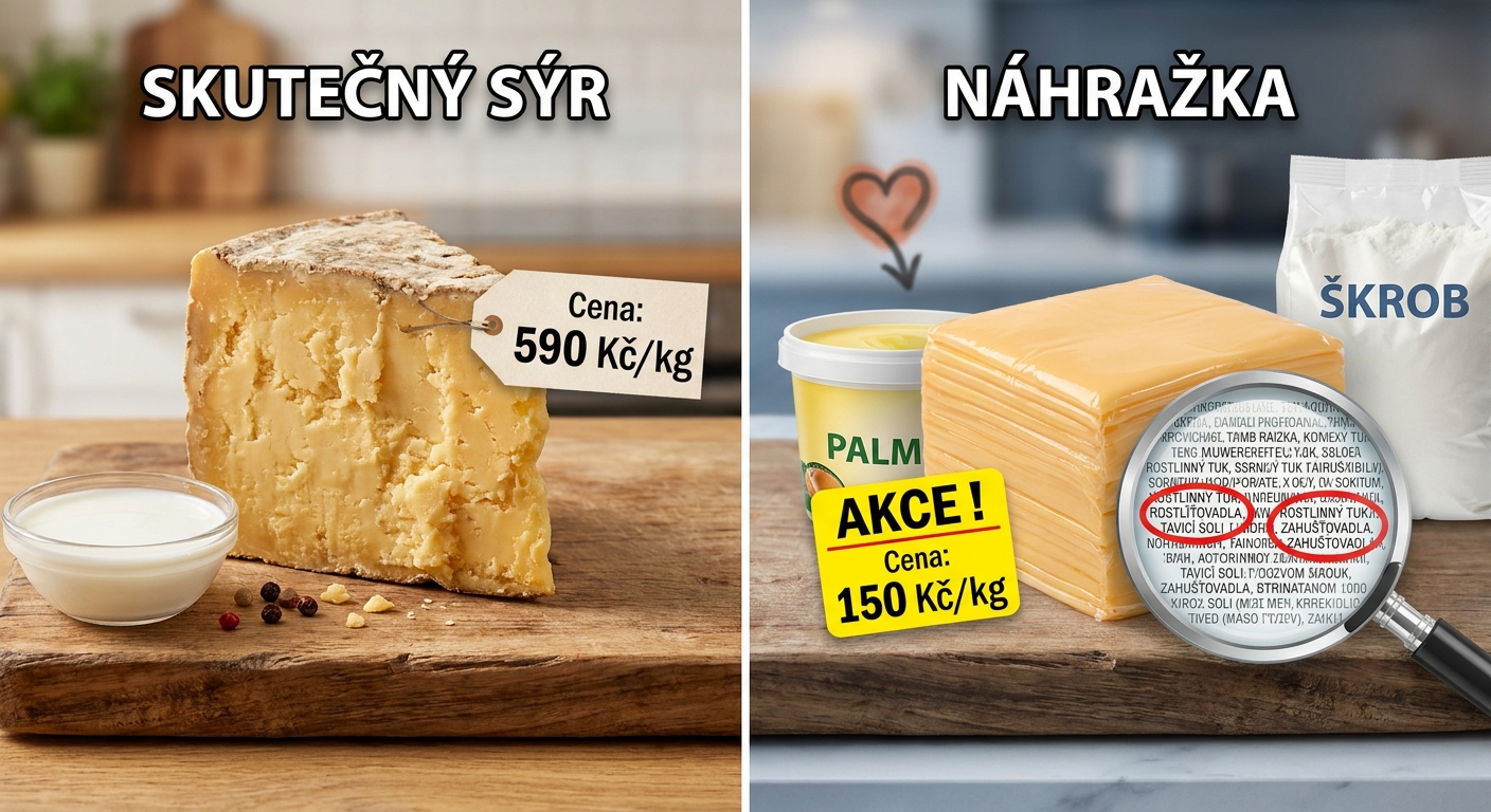 Nejhorší tavený sýr v akci. Na první pohled vypadá skvěle, ale obsahuje víc tuku než sýra