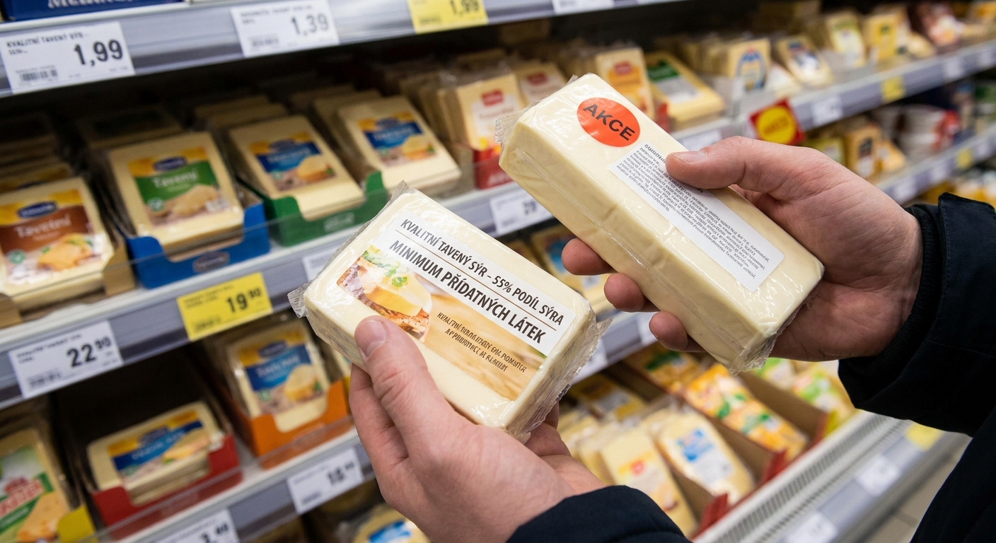 Nejhorší tavený sýr v akci. Na první pohled vypadá skvěle, ale obsahuje víc fosfátů než sýra