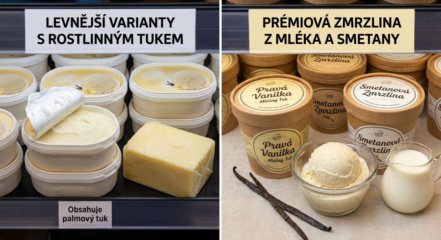 Nejhorší vanilková zmrzlina v testu. Chutná smetanově, ale ve skutečnosti je to jen našlehaný palmový tuk