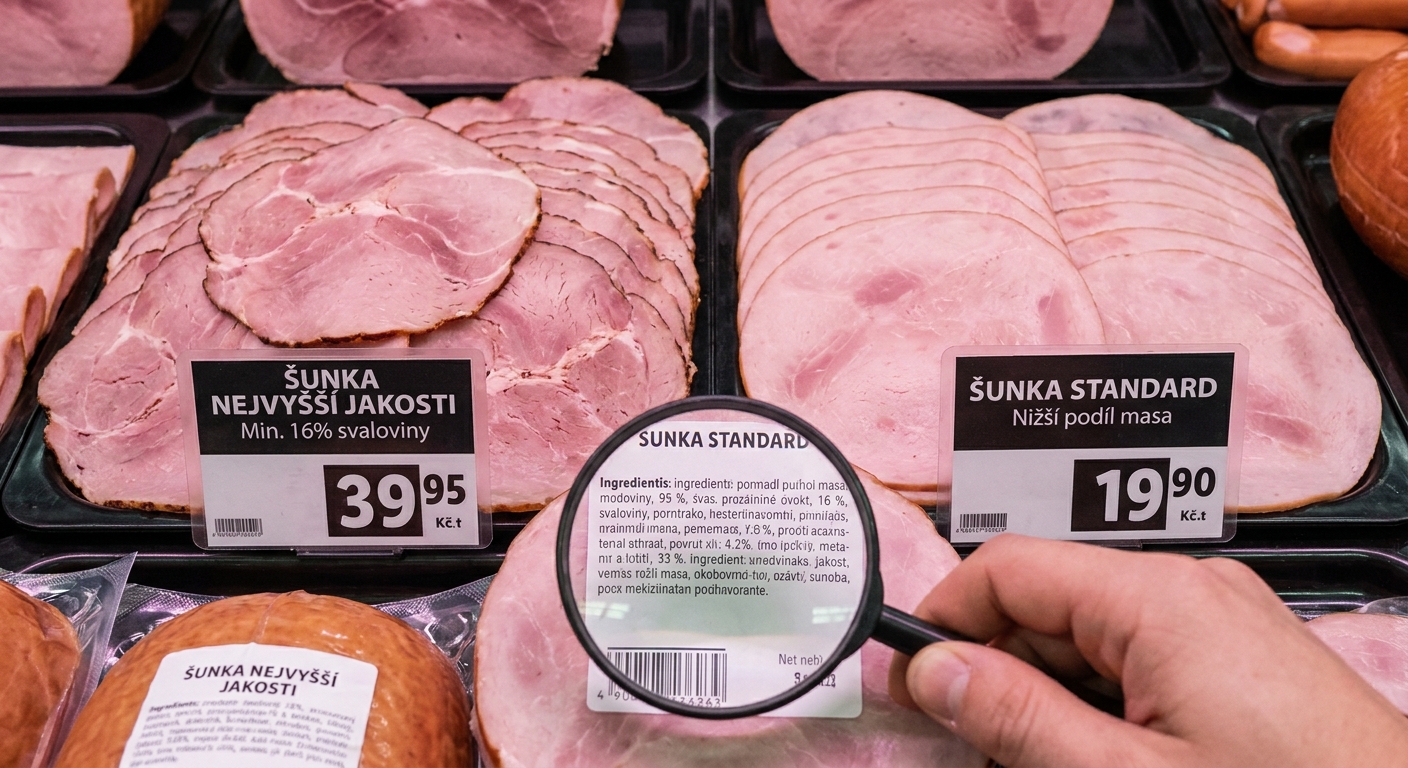 Největší podvod na etiketách šunek. Pokud vidíte tento nápis, kupujete ve skutečnosti obarvenou vodu se škrobem