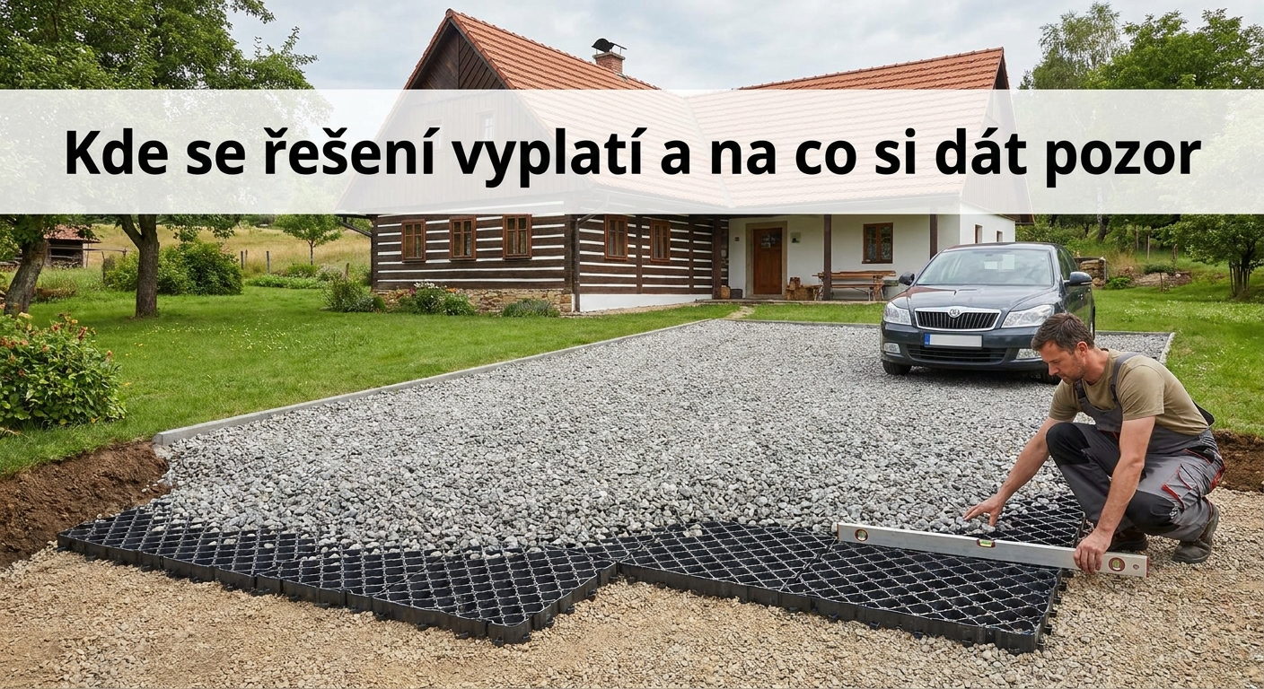 Příjezdové cesty ze zámkové dlažby jsou pasé. Chalupáři objevili materiál, který nepraská a stojí třetinu