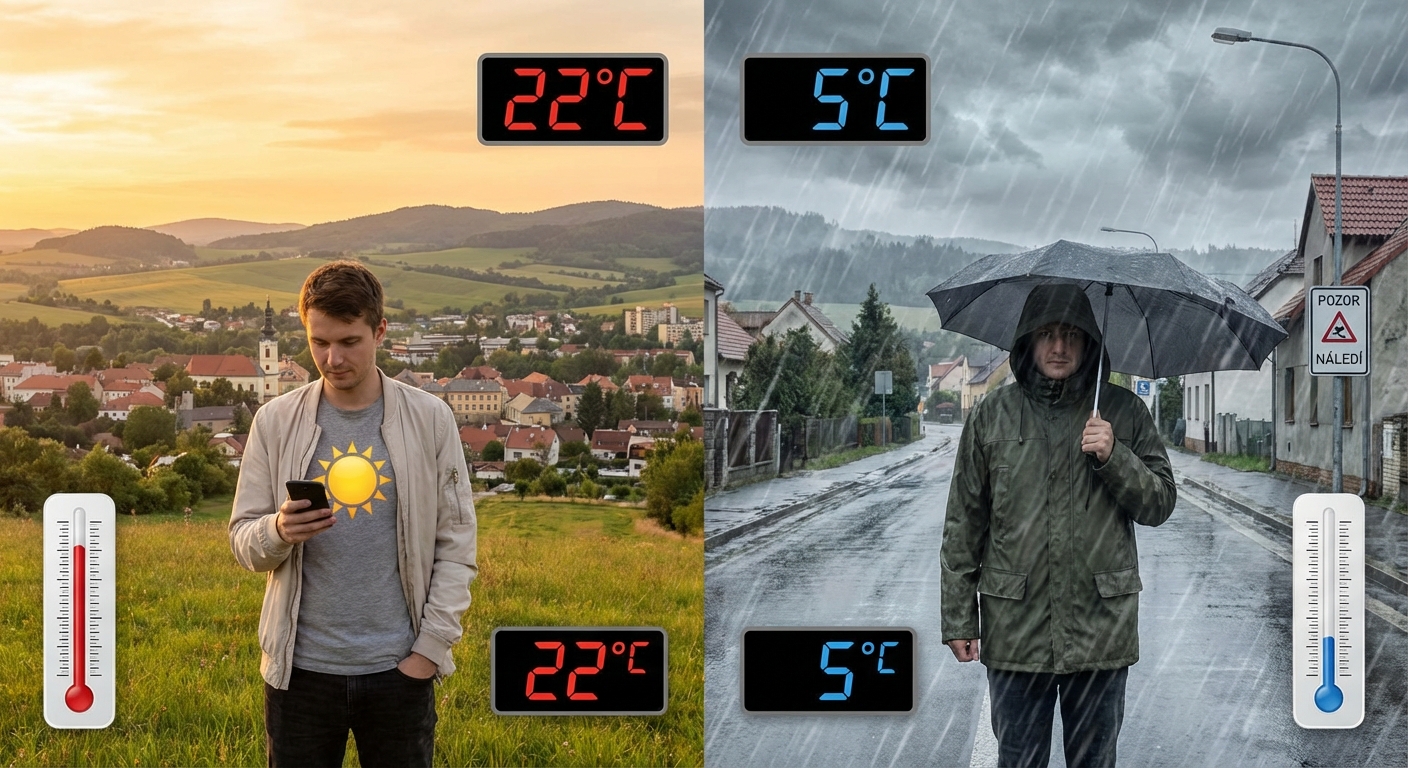 Dramatic mountain scene with cloud cover, light rainfall, and power lines, offering serene beauty.