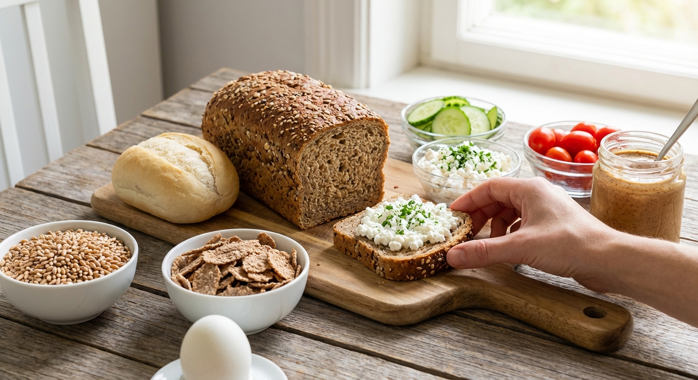 A selection of freshly baked artisan breads showcasing various textures and grains.