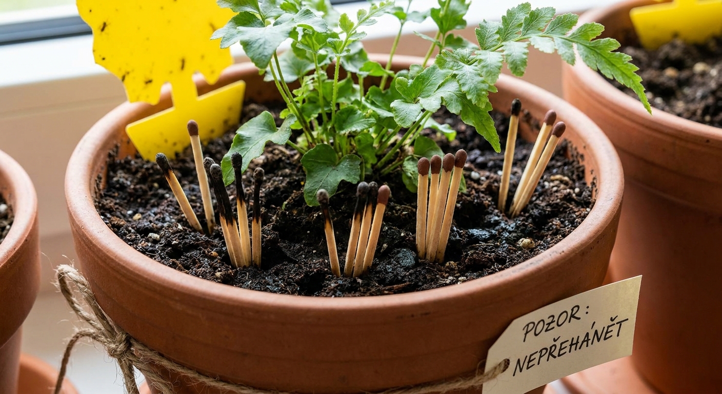 Proč byste měli do každého květináče dát jednu sirku hlavičkou dolů. Výsledek uvidíte už po týdnu