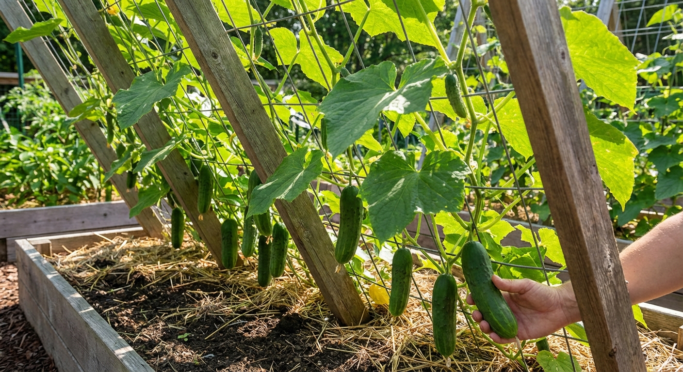 Revoluce v pěstování okurek. Stačí jedna malá úprava opory a nebudete vědět, co s úrodou dělat