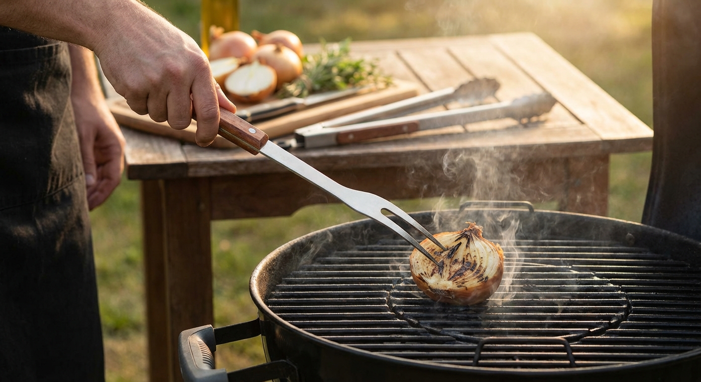 Soused mi ukázal, jak čistí gril pomocí staré cibule. Nejdřív jsem se smál, ale výsledek je naprosto dokonalý