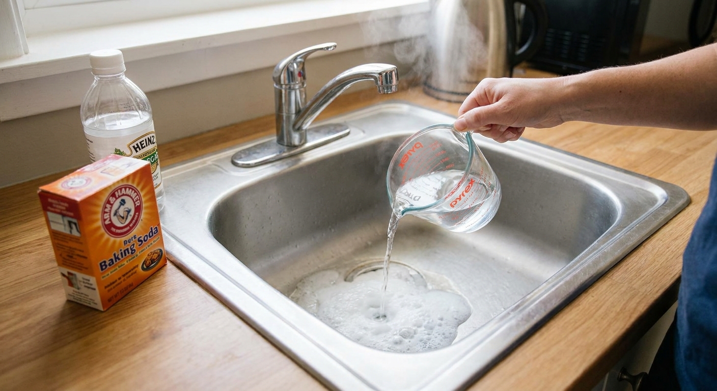 Stačí nasypat trochu jedlé sody do odpadu. Vyčistí ho to lépe než agresivní chemie z drogerie