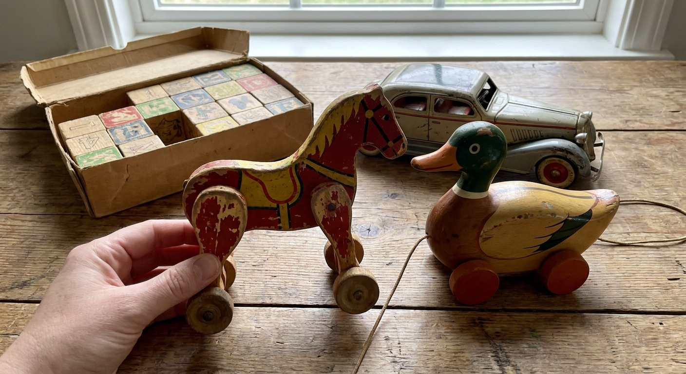 Staré dřevěné hračky z 50. let nejsou jen vzpomínkou. Pokud mají toto logo, jejich cena vás šokuje