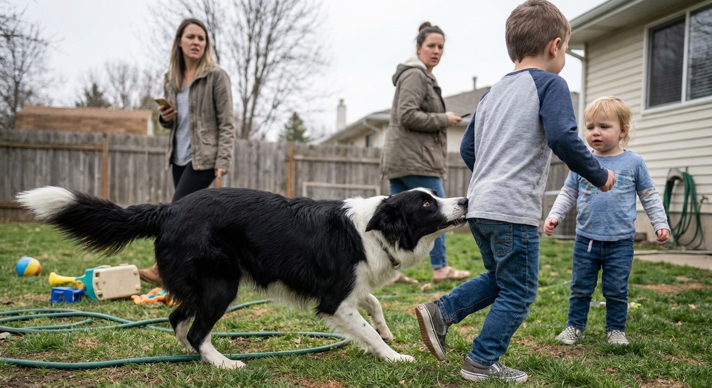 Two playful Border Collie puppies with joyful expressions enjoying the outdoors.