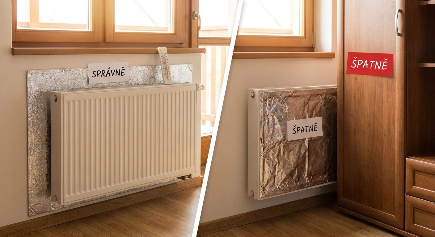 Tento trik s hliníkovou fólií za radiátorem zná málokdo. Přitom vám v zimě ušetří tisíce za teplo