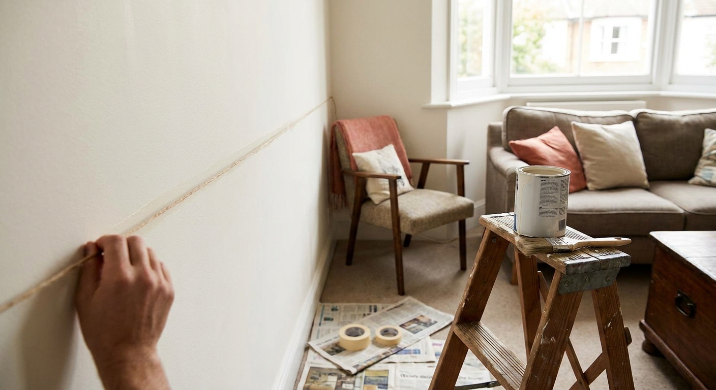 Tento trik s obyčejným provázkem vám usnadní malování bytu. Ušetříte hodiny práce i nervy s úklidem