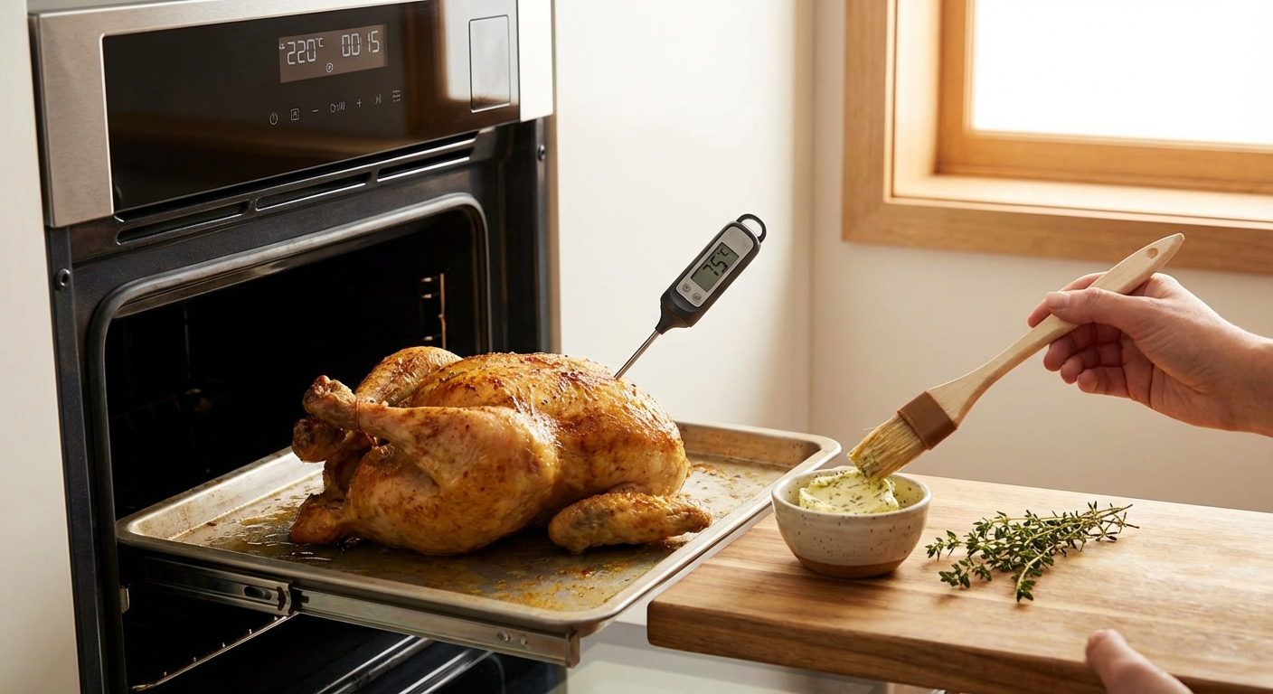 Deliciously roasted rotisserie chicken with crispy skin, perfect for a hearty meal.