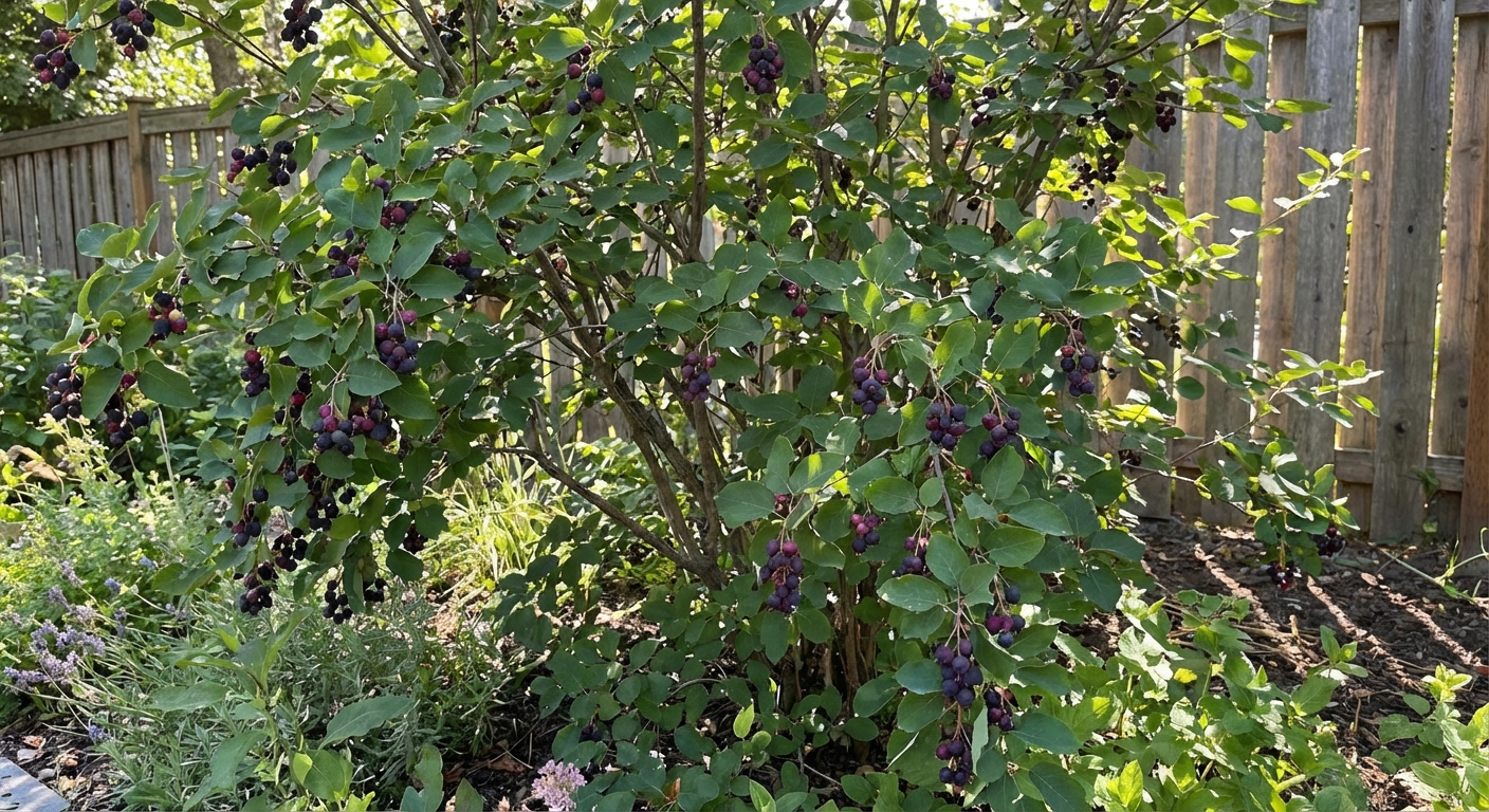 Colorful close-up of orange berries on a lush pyracantha bush in a garden setting.