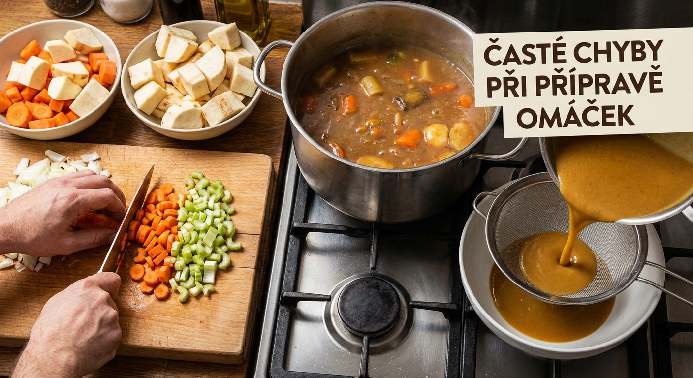 A person cooking vegetable soup with fresh carrots and herbs indoors.
