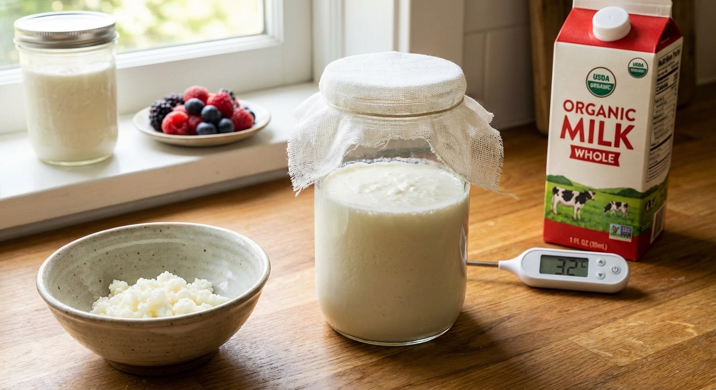 A vibrant homemade yogurt bowl with strawberries, blueberries, and crushed nuts, perfect for a healthy breakfast.