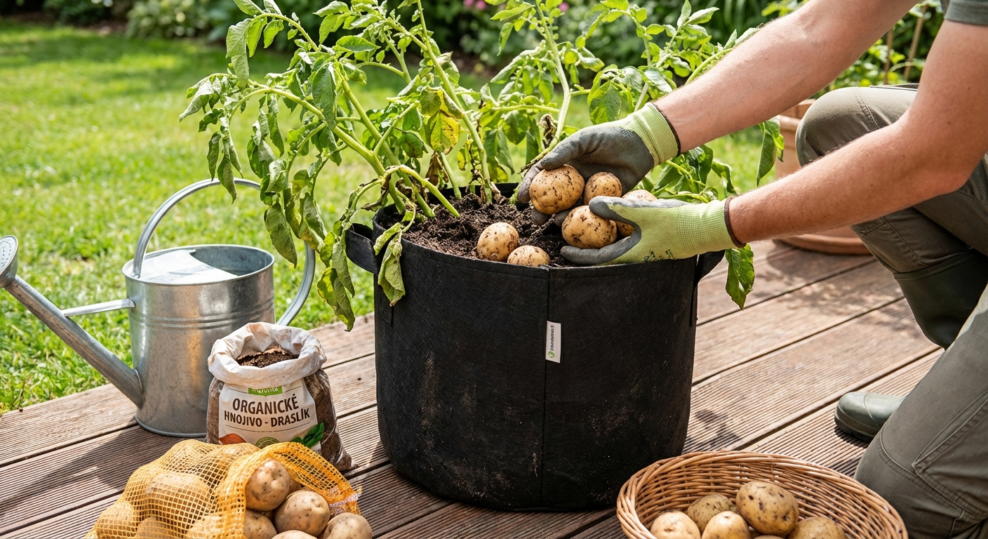 Zasadila jsem brambory do starých pytlů od granulí. Úroda byla tak velká, že jsem ji neměla kam dát