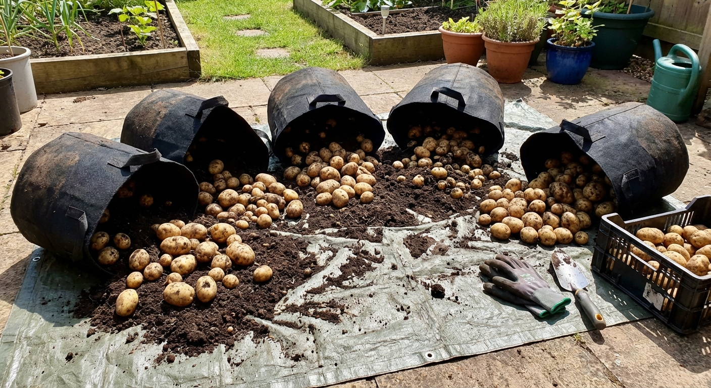 Zasadila jsem brambory do starých pytlů od granulí. Úroda byla tak velká, že jsem ji neměla kam dát